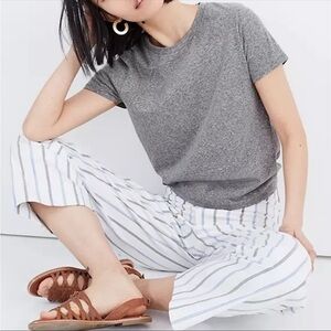 Madewell Mixed Grey Knot Back Short Sleeve Tee